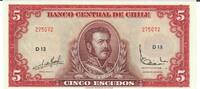 Chile 5 Escudos Banknote Geldschein -