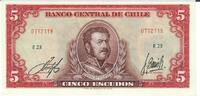 Chile 5 Escudos Banknote Geldschein -