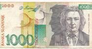 Slowenien 1000 Tolarjev Tolar Geldschein Banknote Banka Slovenije, Slovenia -