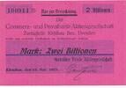 Deutschland Deutsches Reich 2 Billionen Mark Notgeldschein Notgeld Kirschau, Gebrüder Friese AG , Sachsen -