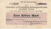 Deutschland Deutsches Reich 1 Billion Mark Notgeldschein Notgeld Kirschau, C. Otto Engert, Textilwerke G.m.b.H., Sachsen -
