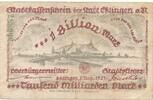 Deutschland Deutsches Reich 1 Billion Mark Notgeldschein Notgeld Esslingen am Neckar Württemberg -