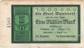 Deutschland Deutsches Reich 1 Million Mark Notgeldschein Notgeld Stadt WARENDORF Westfalen -