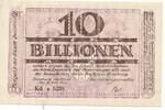 Deutschland Deutsches Reich 10 Billionen Mark Notgeldschein Notgeld Stadt Duisburg, Rheinland -