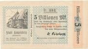 Deutschland Deutsches Reich 5 Billionen Mark Notgeldschein Notgeld Langenberg Rheinland -