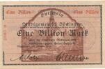 Deutschland Deutsches Reich 1 Billion Mark Notgeldschein Notgeld Gemeinde Böckingen Heilbronn Baden Württemberg -