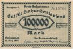 Deutschland Deutsches Reich 100000 Mark Notgeldschein Notgeld Kreis Hofgeismar Hessen -