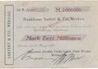 Deutschland Deutsches Reich 2 Millionen Mark Notgeldschein Notgeld Werdau, Bankhaus Sarfert & Co. Sachsen -