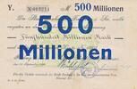 Deutschland Deutsches Reich 500 Millionen Mark Notgeldschein Notgeld Stadtgirokasse Freiberg. Sachsen -