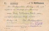 Deutschland Deutsches Reich 5 Millionen Mark Notgeldschein Notgeld Stadtgirokasse Freiberg. Sachsen -