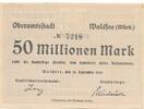 Deutschland Deutsches Reich 50 Millionen Mark Notgeldschein Notgeld Waldsee (Württemberg) -