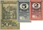 Deutschland Deutches Reich 2,5,50 Mark Notgeldschein Kriegsgeld Blaubeuren Württemberg 3 Scheine -