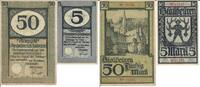 Deutschland Deutches Reich 5 und 50 Mark Notgeldschein Kriegsgeld Blaubeuren Württemberg 2 Scheine -