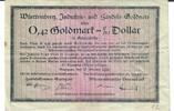 Deutschland Deutsches Reich 0,42 Goldmark Notgeldschein Stuttgart Württemberg -