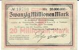 Deutschland Deutsches Reich 20 Millionen Mark Notgeldschein Tailfingen Württemberg -