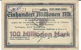 Deutschland Deutsches Reich 100 Millionen Mark Notgeldschein Tailfingen Württemberg -