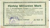 Deutschland Deutsches Reich 50 Milliarden Mark Notgeldschein Tiengen Württemberg -