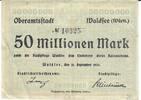 Deutschland Deutsches Reich 50 Millionen Mark Notgeldschein Waldsee Württemberg -
