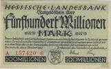 Deutschland Deutsches Reich 500 Millionen Mark Notgeldschein Darmstadt Hessen -