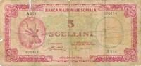Somalia 5 Scellini Shillings Geldschein Banknote -
