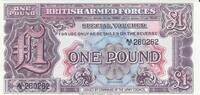 Großbritannien 1 Pound Banknote Geldscheine Großbritannien Britisches Armee Geld 2nd Series -