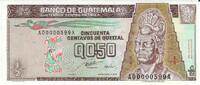 Guatemala 1/2 Quetzal Banknote Geldscheine -