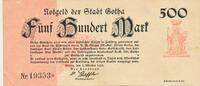 Deutschland Deutsches Reich 500 Mark Notgeldschein Notgeld Gotha, Sachsen -