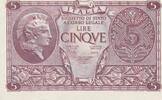 Italien 5 Lire Banknote Geldschein Lire Cinqve Italia -