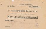 Deutschland Deutsches Reich 200 Tausend Mark Notgeldschein Notgeld Löbau Sachsen -