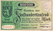 Deutschland Deutsches Reich 500 Tausend Mark Notgeldschein Notgeld Stadt Sobernheim Rheinland -