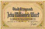 Deutschland Deutsches Reich 10 Millionen Mark Notgeldschein Notgeld Stadt Kreuznach Rheinland -
