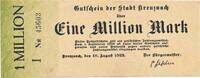 Deutschland Deutsches Reich 1 Million Mark Notgeldschein Notgeld Stadt Kreuznach Rheinland -