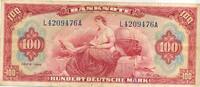 Deutschland 100 Mark Geldschein Banknote, Roter Hunderter, Bank deutscher Länder -