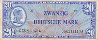 Deutschland 20 Deutsche Mark Geldschein Banknote , Liberty Mittelbug, Verfärbungen -