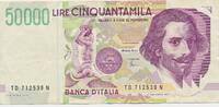 Italien 50000 Lire Geldschein Banknote -