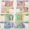 Italien 1000, 2000. 5000, 10000 Lire Geldschein Banknote, 4 Stück Lot -