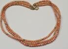 Korallenschmuck Dreireihige Engelshautkoralle Koralle Korallenkette Korallencollier L 40 cm -