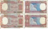 Indien 2 Rupees Banknote Geldscheine -