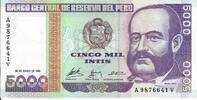 Peru 5000 Intis Banknote Geldscheine -