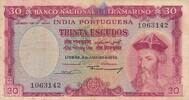 Portugiesisch Indien 30 Escudos Geldschein -