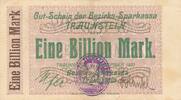 Deutsches Reich Deutschland 1 Billion Mark Notgeldschein Notgeld Traunstein Bayern -