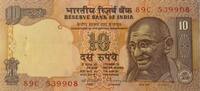 Indien 10 Rupees vorne M. Gandhi -