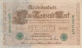 Deutsches Reich Deutschland 1000 Mark Reichsmark Grüne Siegel, KN 7stellig -