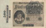 Deutsches Reich Deutschland 500 Milliarden Mark, Reichsbanknote Reichsdruck, Serie: A -