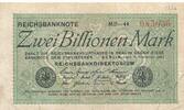 Deutsches Reich Deutschland 2 Billionen Mark KN 6stellig, FZ: MB -