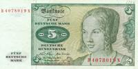 Deutschland BRD 5 Deutsche Mark , DM Standardnote, Serein B/N -