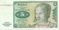 Deutschland BRD 5 Deutsche Mark , DM Standardnote, Serein B/U -