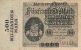 Deutsches Reich Deutschland 500 Milliarden Mark, Reichsbanknote Reichsdruck, Serie: E -