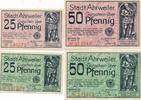 Ahrweiler Notgeldscheine 2 x 25 und 2 x 50 Pfennig -