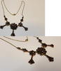 Antike böhmische Granatkette Granat Granatcollier Tombak Garnet L 47 cm -
